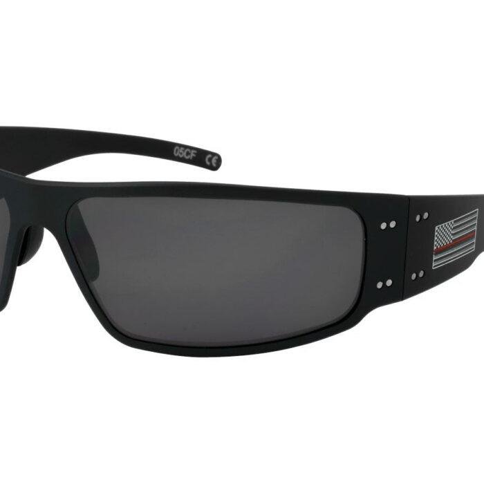 GATORZ - MAGNUM - THIN RED LINE - BLACK - SMOKED POLARIZED LENS