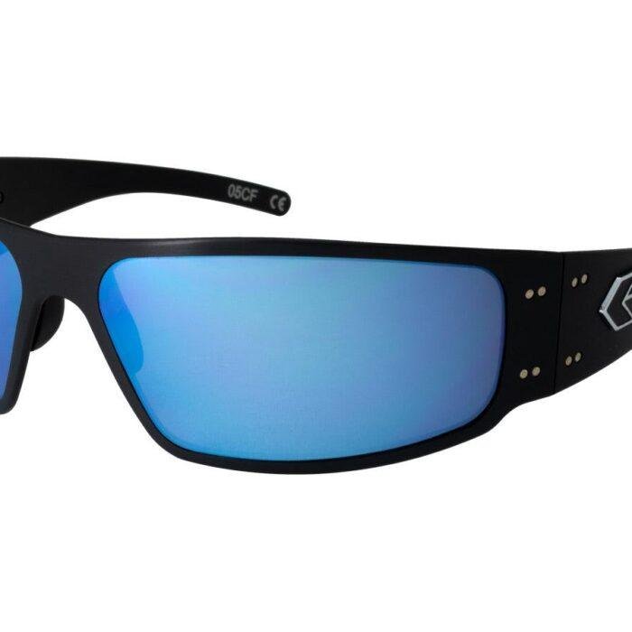 GATORZ MAGNUM - BLACK - SMOKED POLARIZED W/ BLUE MIRROR LENS