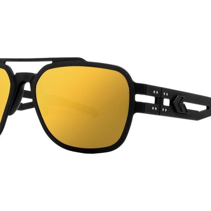 GATORZ STARK - MATTE BLACKOUT - SMOKED POLARIZED W/ GOLD MIRROR